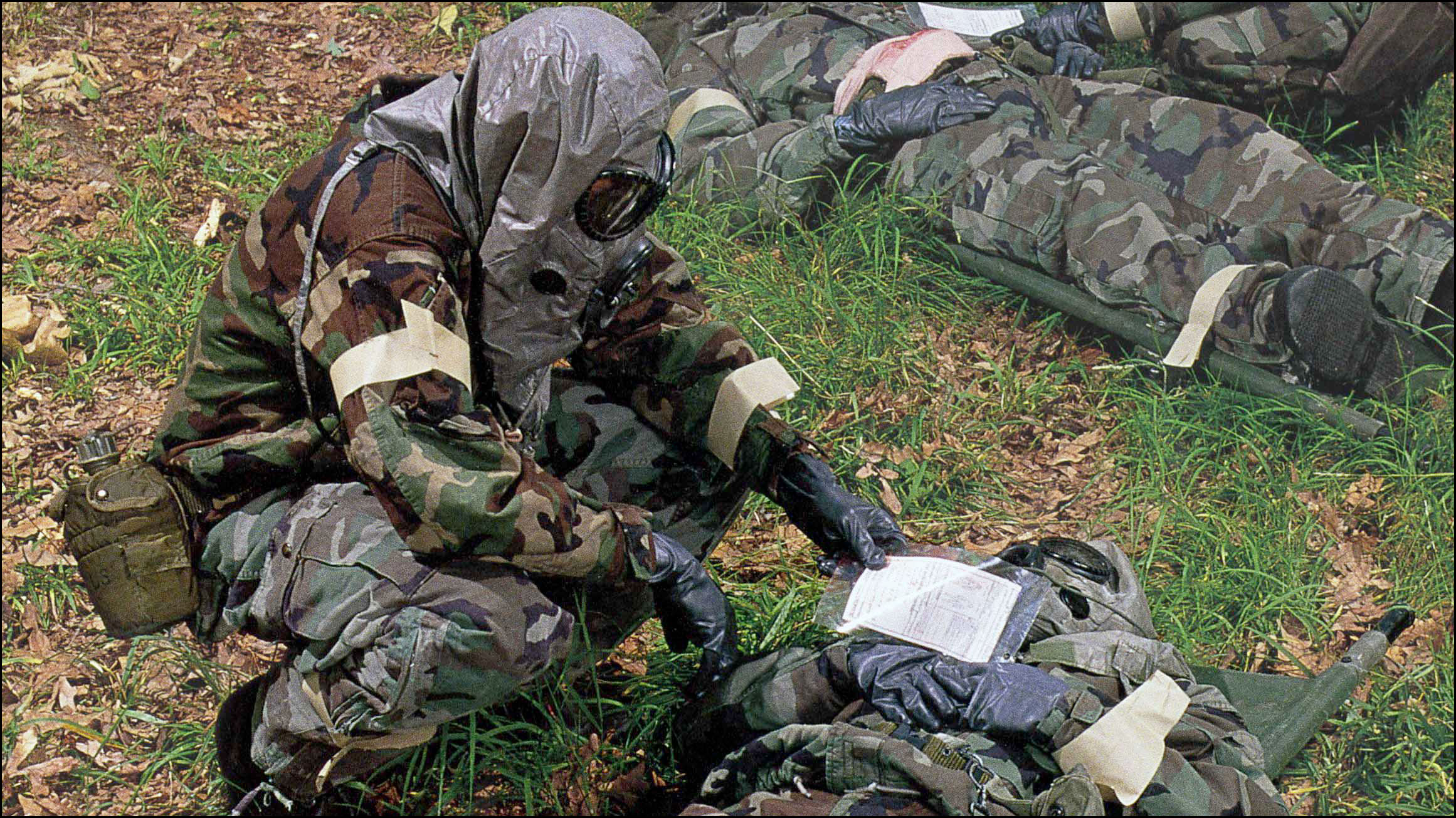 Army soldier in mask