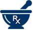 mortar and pestle marked with Rx