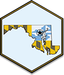 outline of maryland cut from the state flag